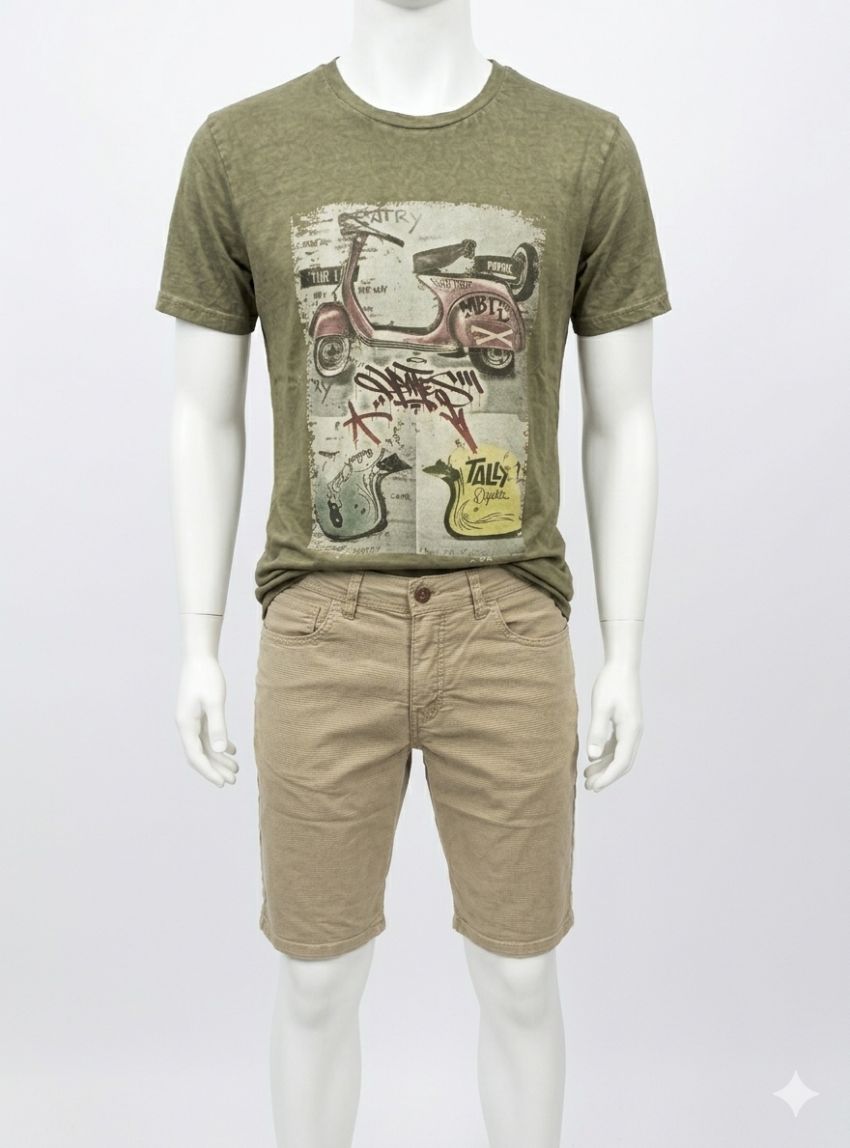 Camiseta verde moto de Helios Collection
