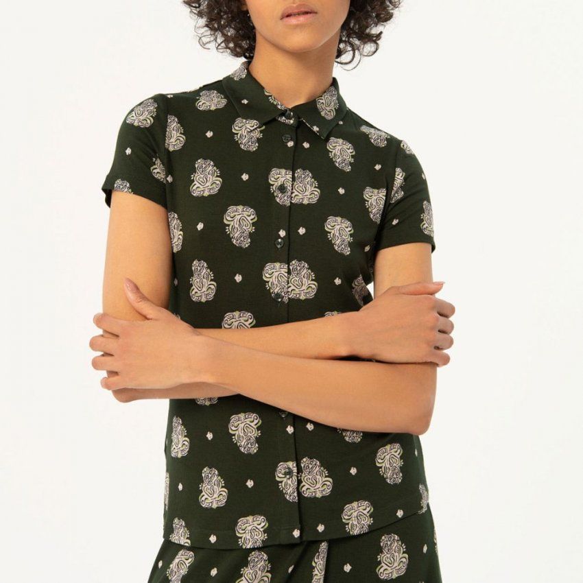 Camisa manga corta verde budas de Surkana