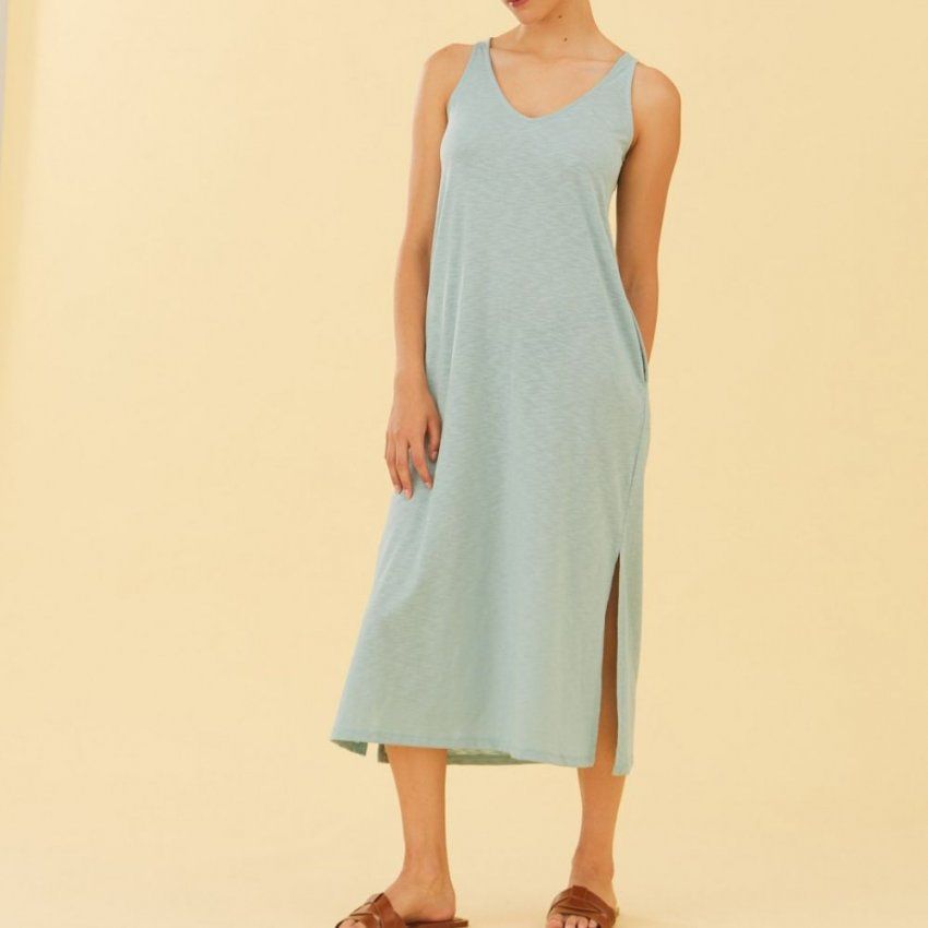 Vestido largo verde agua de WNT Collection