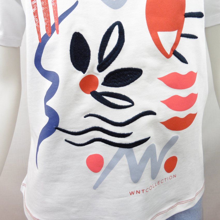 Camiseta blanco abstracto de WNT Collection