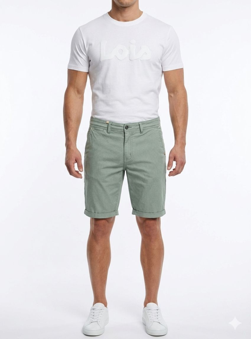 Pantalón corto micro dibujo verde de Tayron's