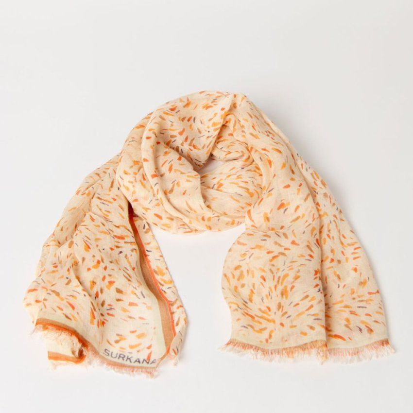 Pañuelo estampado marrón y naranja de Surkana