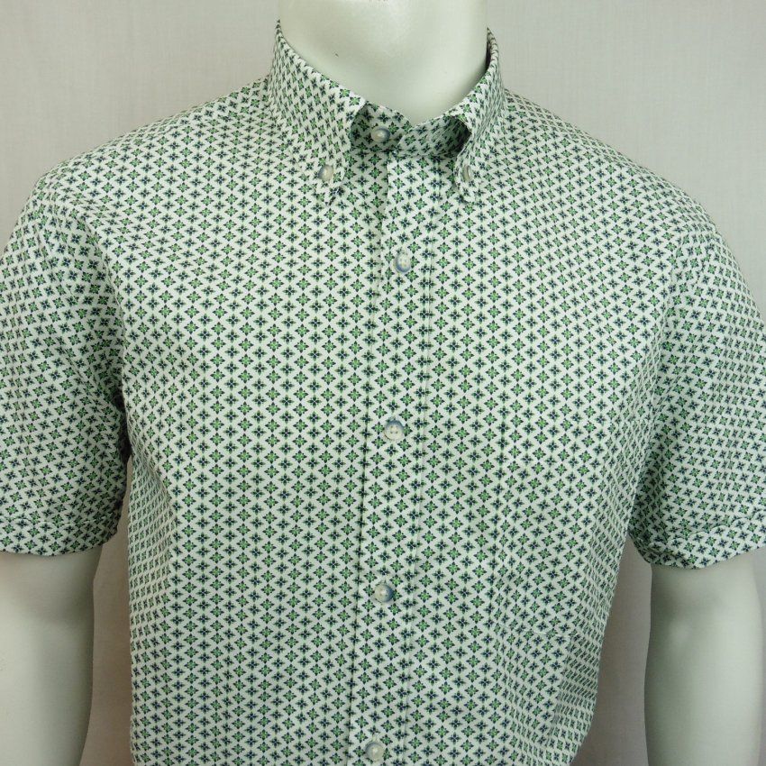 Camisa flor pequeña verde y azul de Corsare