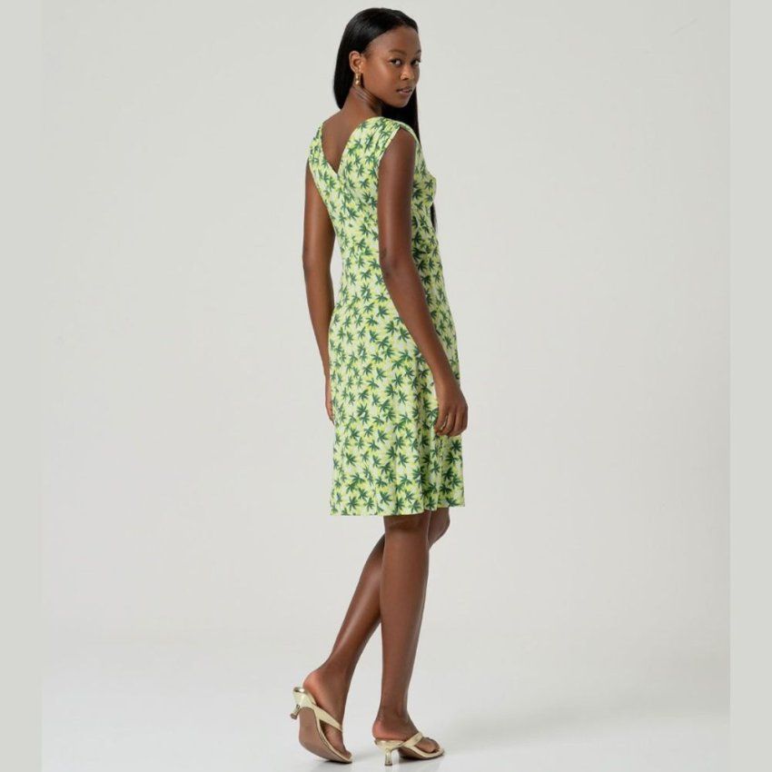 Vestido midi flores lima y verde de Surkana