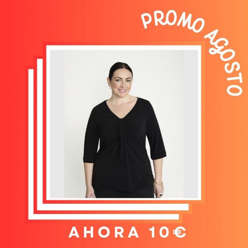 Camiseta canalé negra de SPG Woman