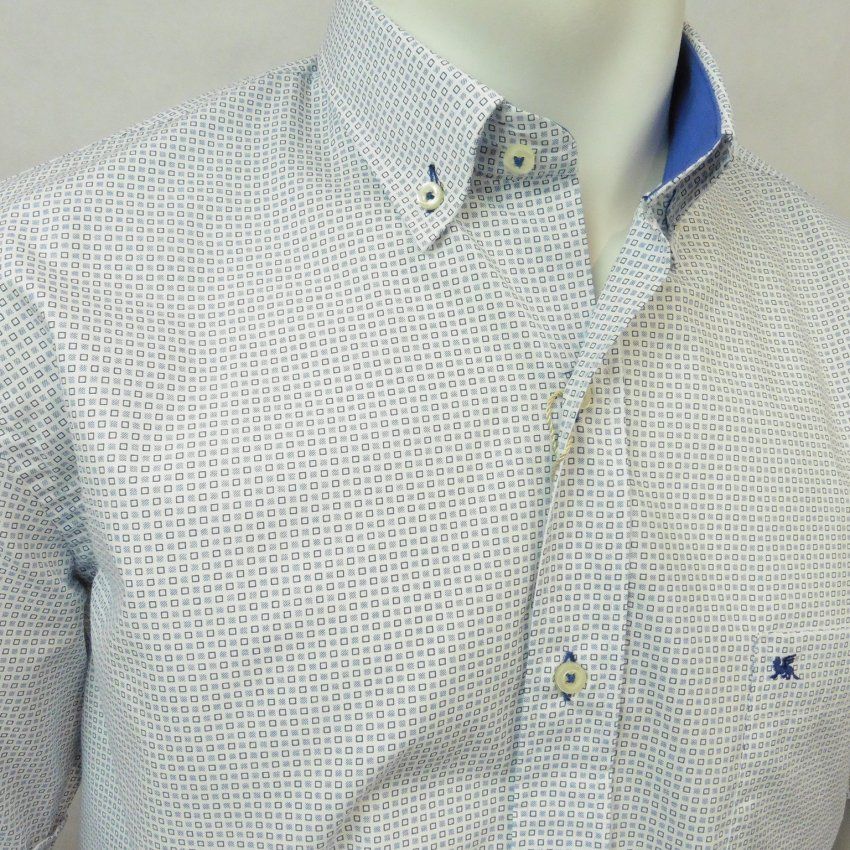 Camisa m/c mini cuadros azul de VNTO