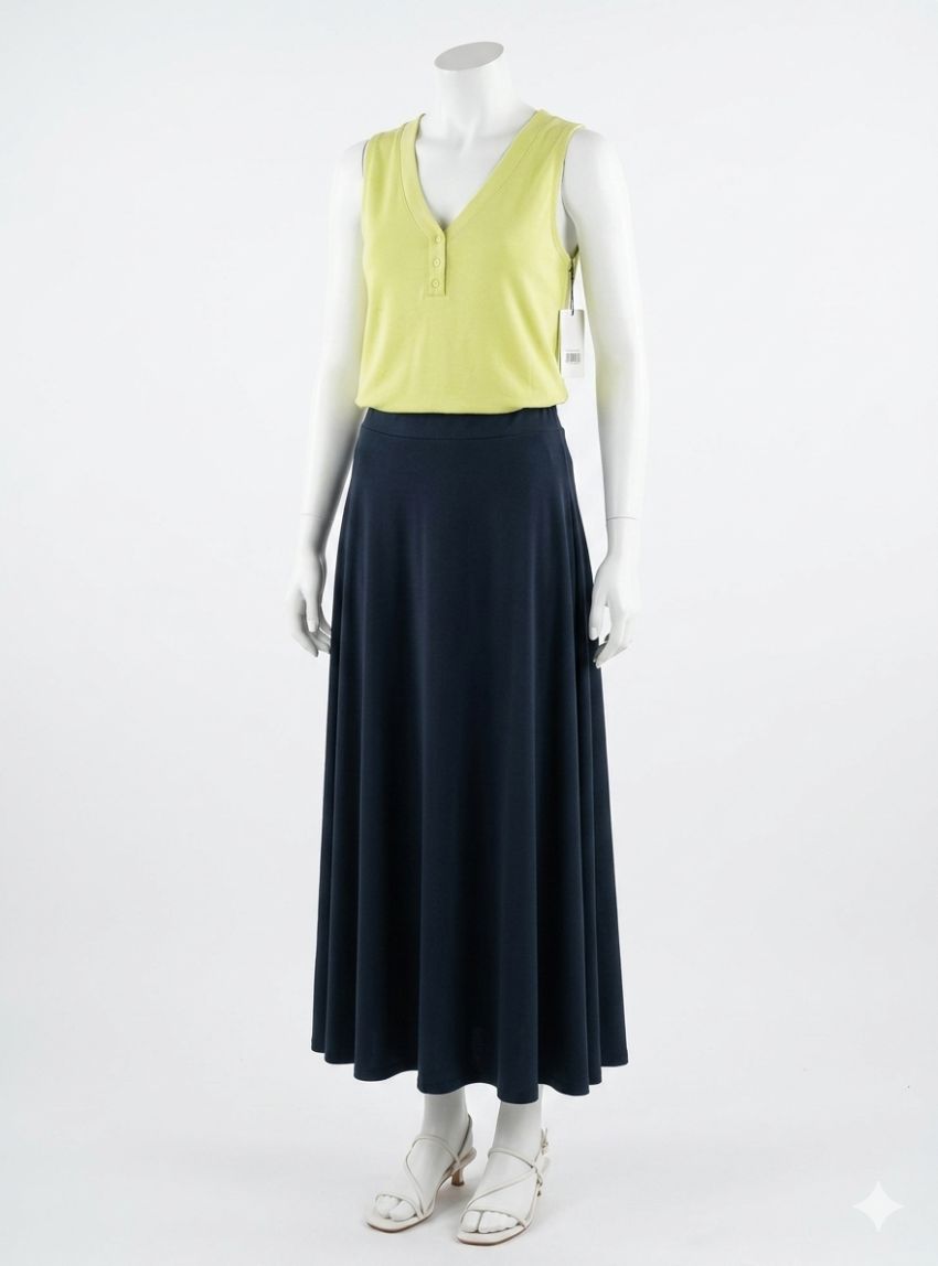 Falda larga azul marino de WNT Collection