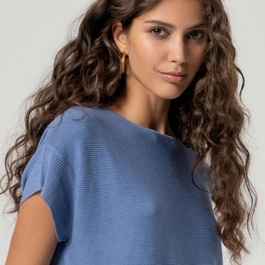 Jersey manga corta azul tejano de Surkana