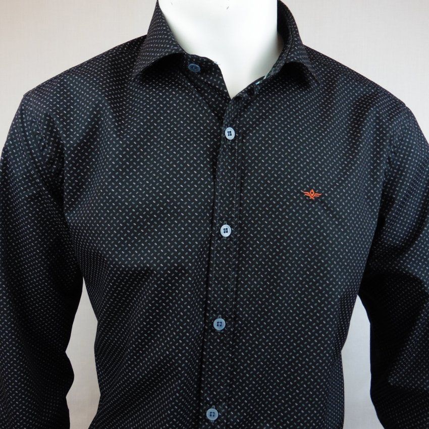 Camisa negra mini dibujo gris de Corsare