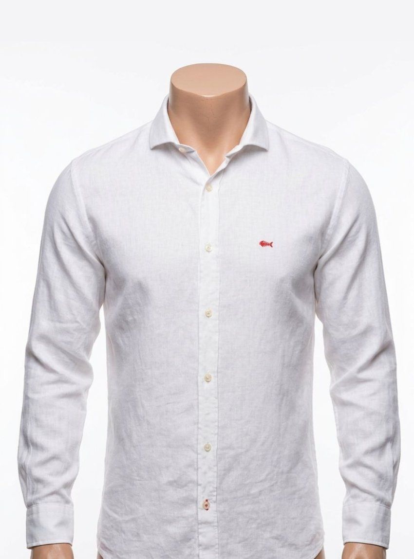 Camisa blanca lino de Dark & Fish
