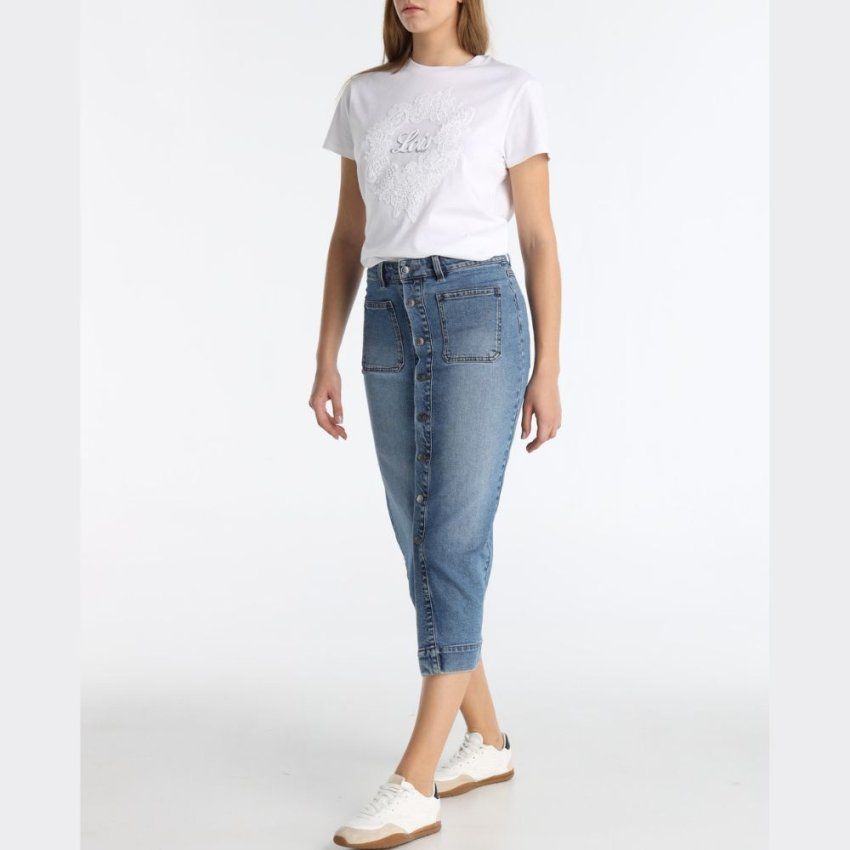 Falda vaquera larga botones de Lois