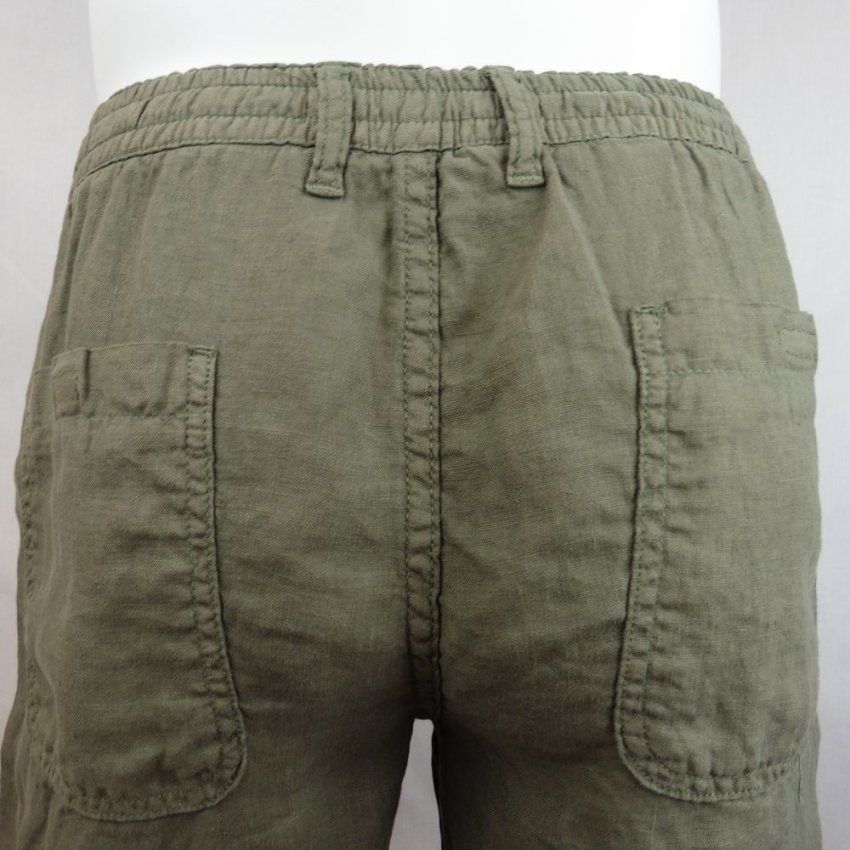 Pantalón corto lino goma verde de Tayron's
