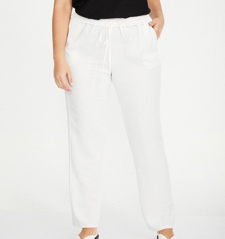 Pantalón poliéster blanco de SPG Woman