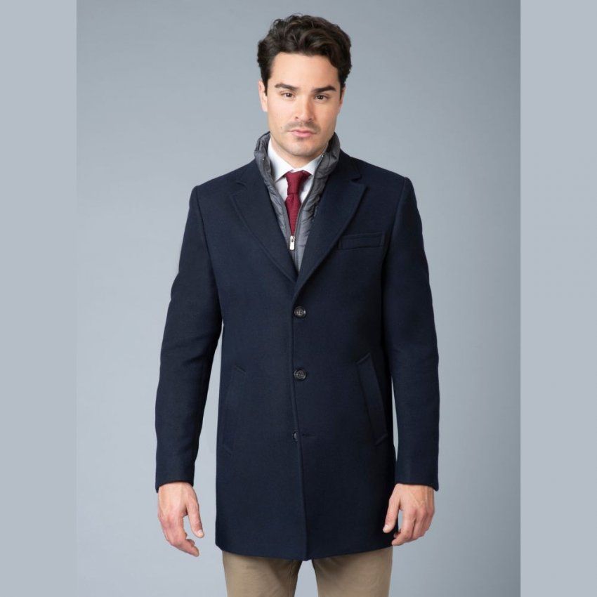 Chaquetón largo paño marino de Alexander & Co