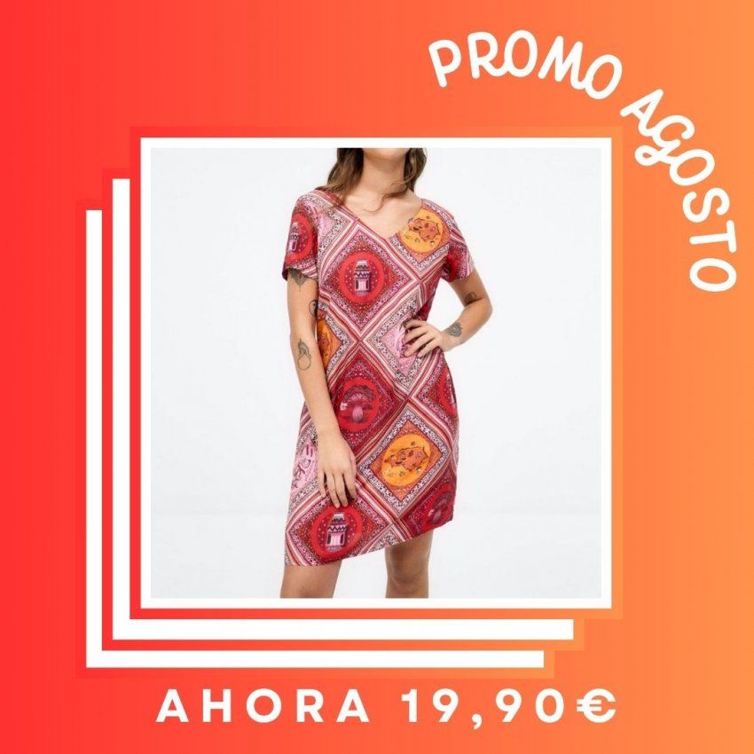 Vestido escotes pico elefantes de Surkana
