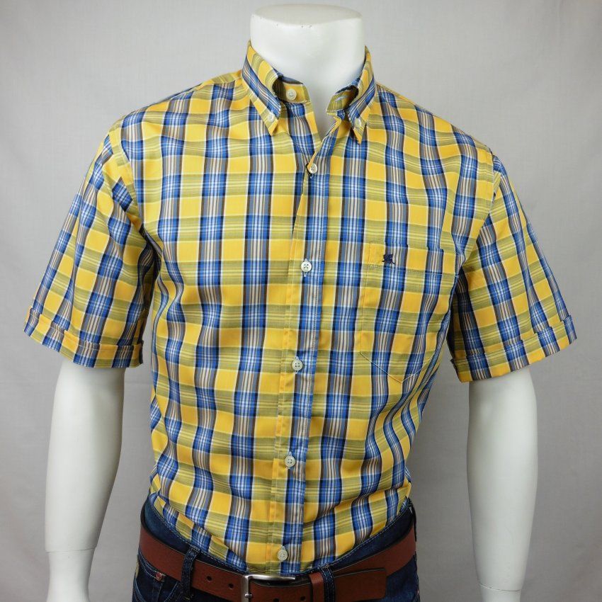 Camisa m/c cuadros ocre de VNTO