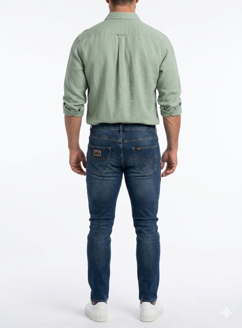 Camisa lino verde de Dos Galgos