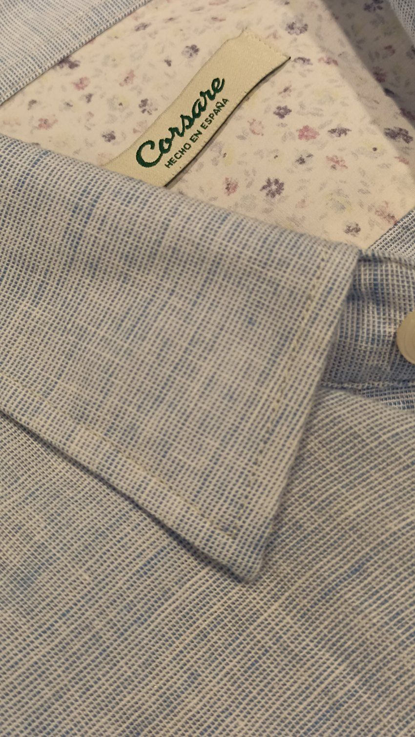 Camisa lino celeste de Corsare