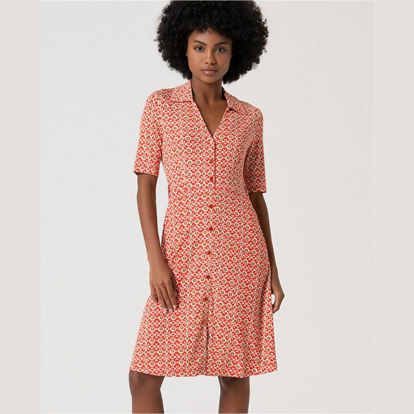 Vestido camisero estampado rojo de Surkana