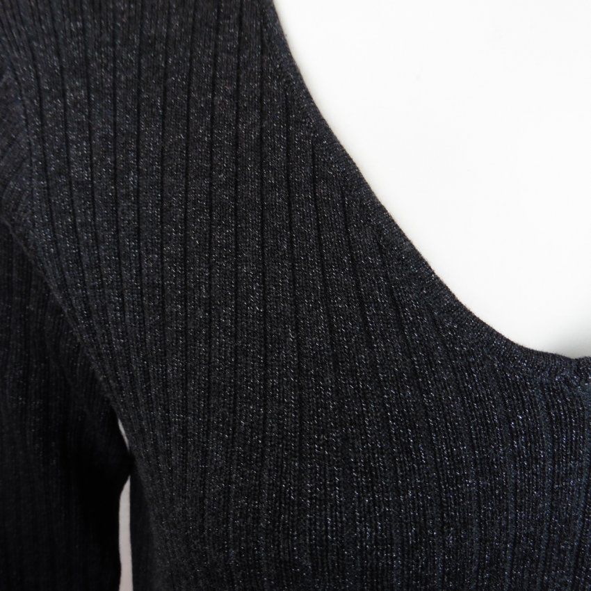 Vestido canalé lúrex negro de WNT Collection