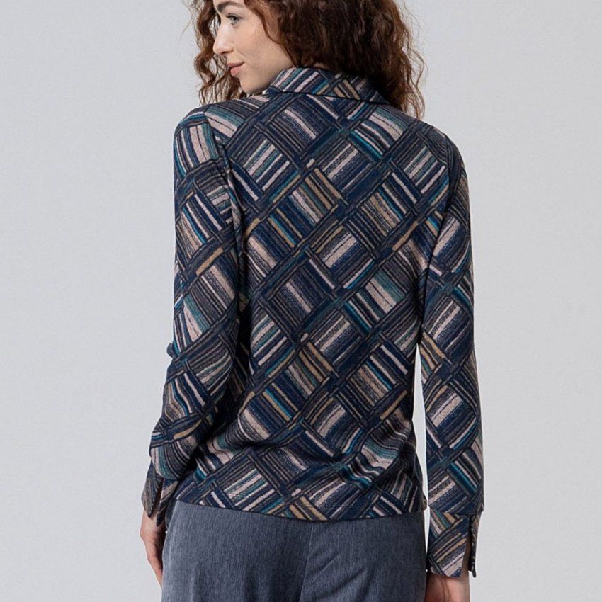 Camisa de punto cálido estampado cuadros de Surkana