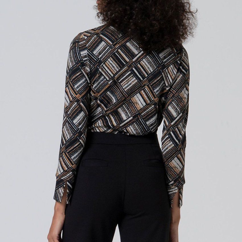 Camisa de punto cálido estampado cuadros de Surkana