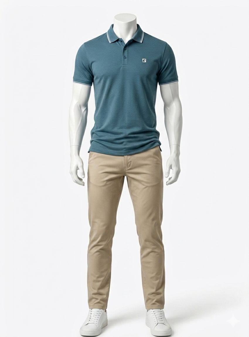 Polo TECH FIT azul de Dos Galgos