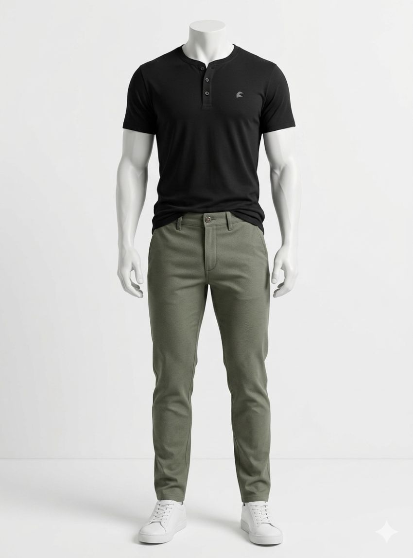 Camiseta botones negra de Dos Galgos