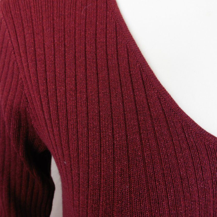 Vestido canalé lúrex granate de WNT Collection