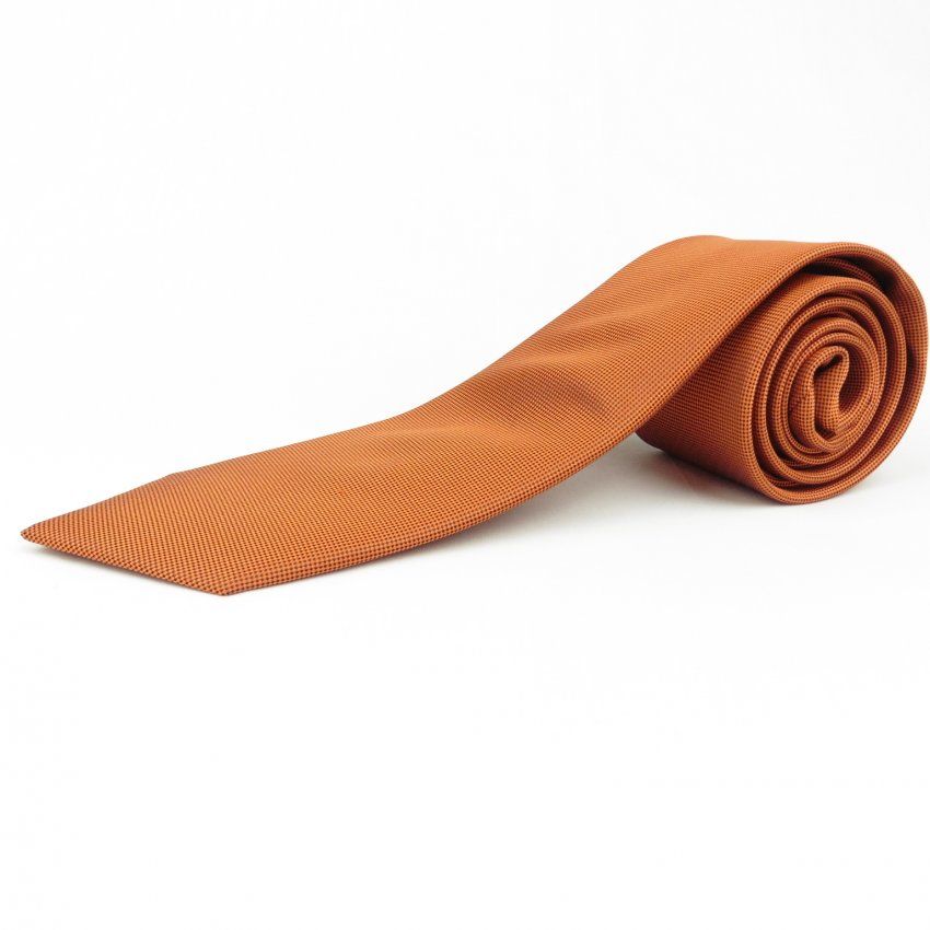 Corbata naranja con micro dibujo negro de Boccola