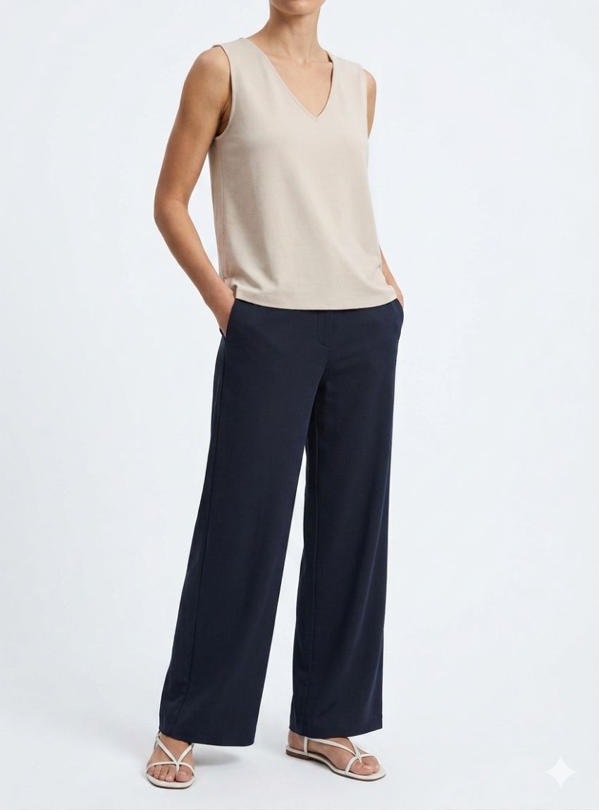 Camiseta beige sin mangas de WNT Collection