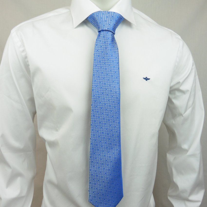 Corbata mini aros y cuadrados en tonos azules de Boccola