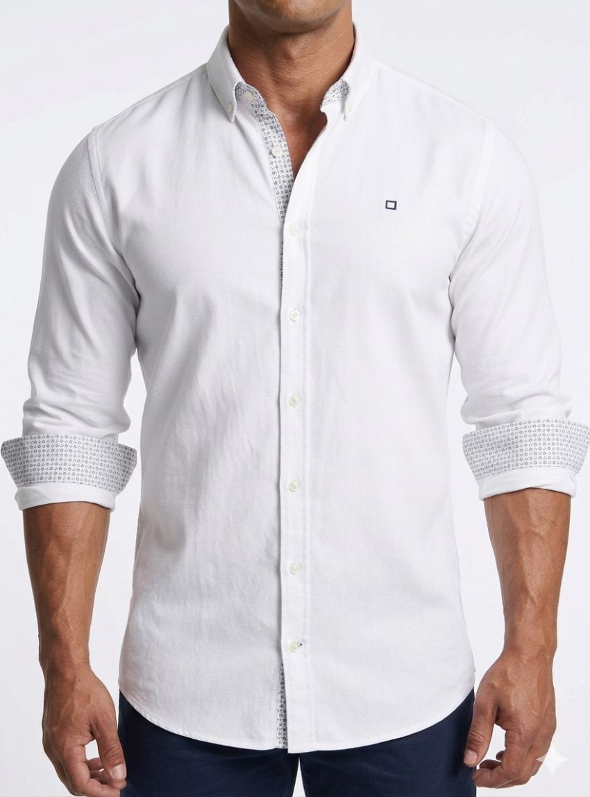 Camisa blanca relieve de Yellow Skin