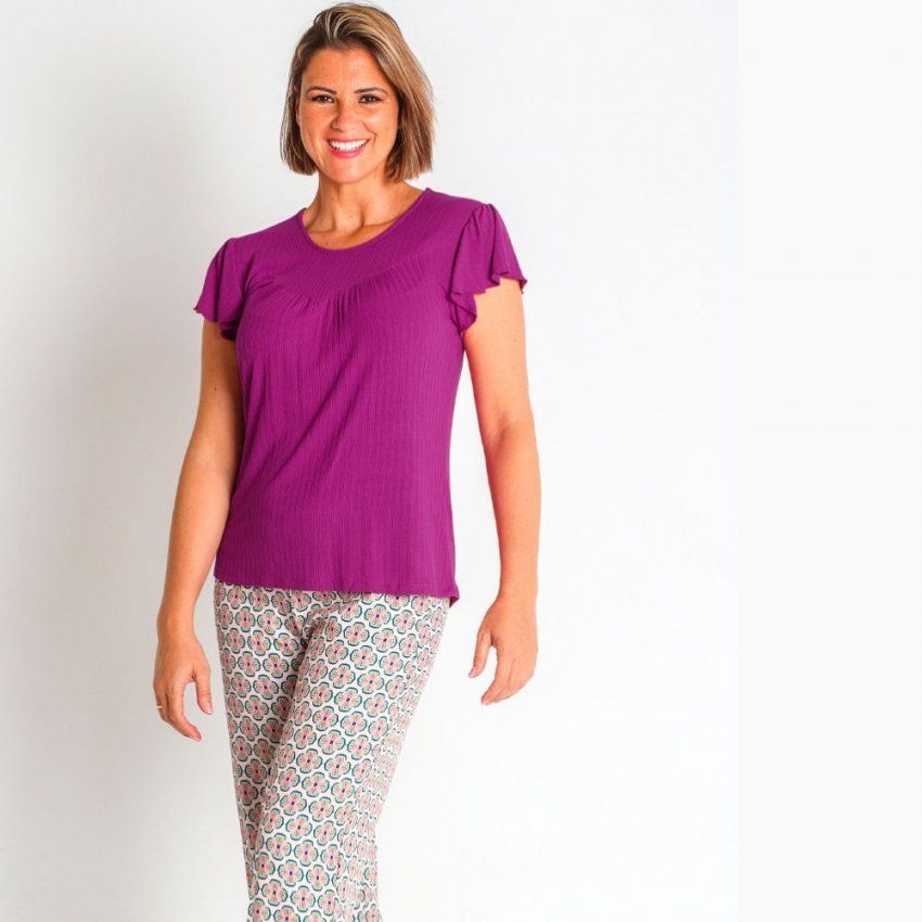 Camiseta volante buganvilla de Lourdes Castillo