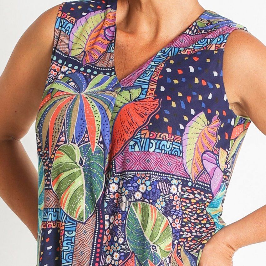 Camiseta tul sin mangas multi color de Nayat