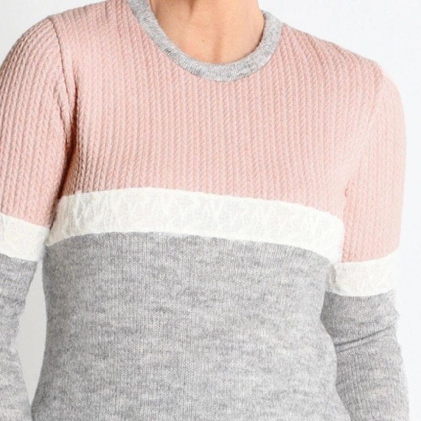 Jersey combinado gris y rosa de Lourdes Castillo