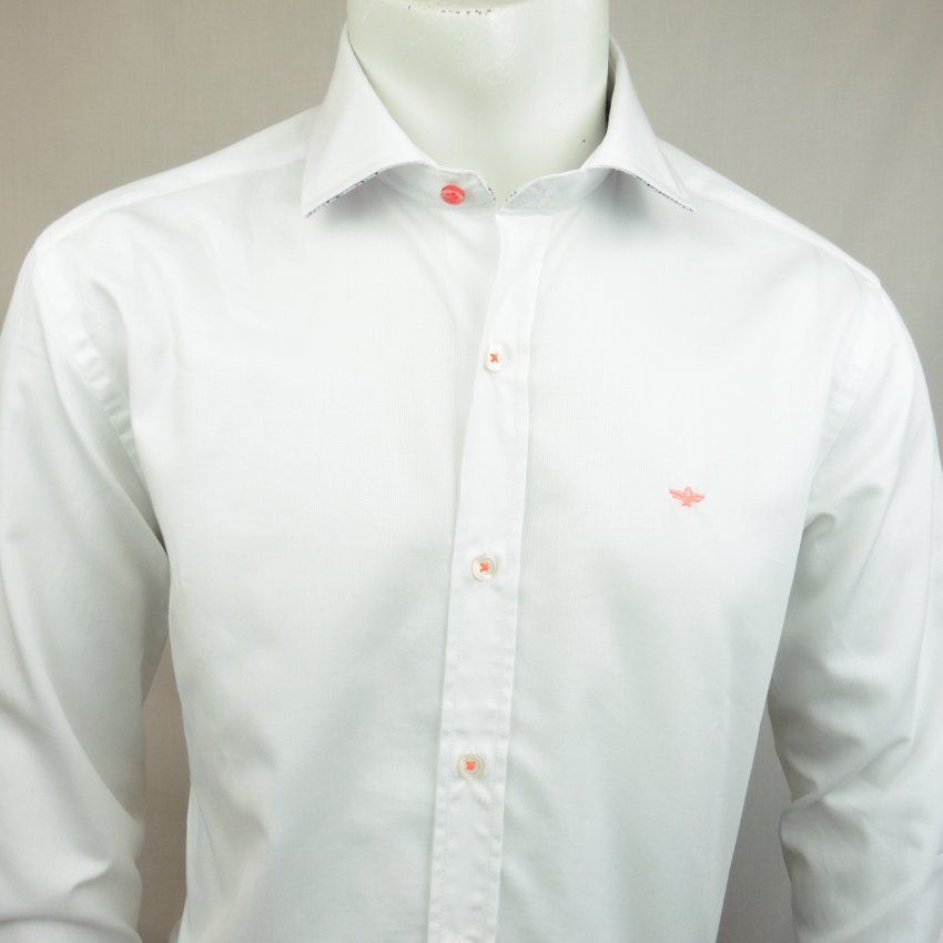 Camisa blanca hilo contraste de Corsare