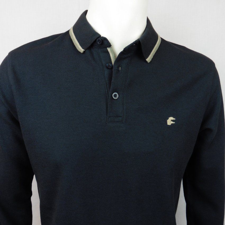 Polo punto relieve gris oscuro de Dos Galgos