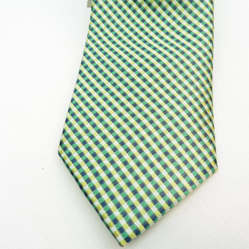 Corbata mini cuadros tonos verdes de Boccola