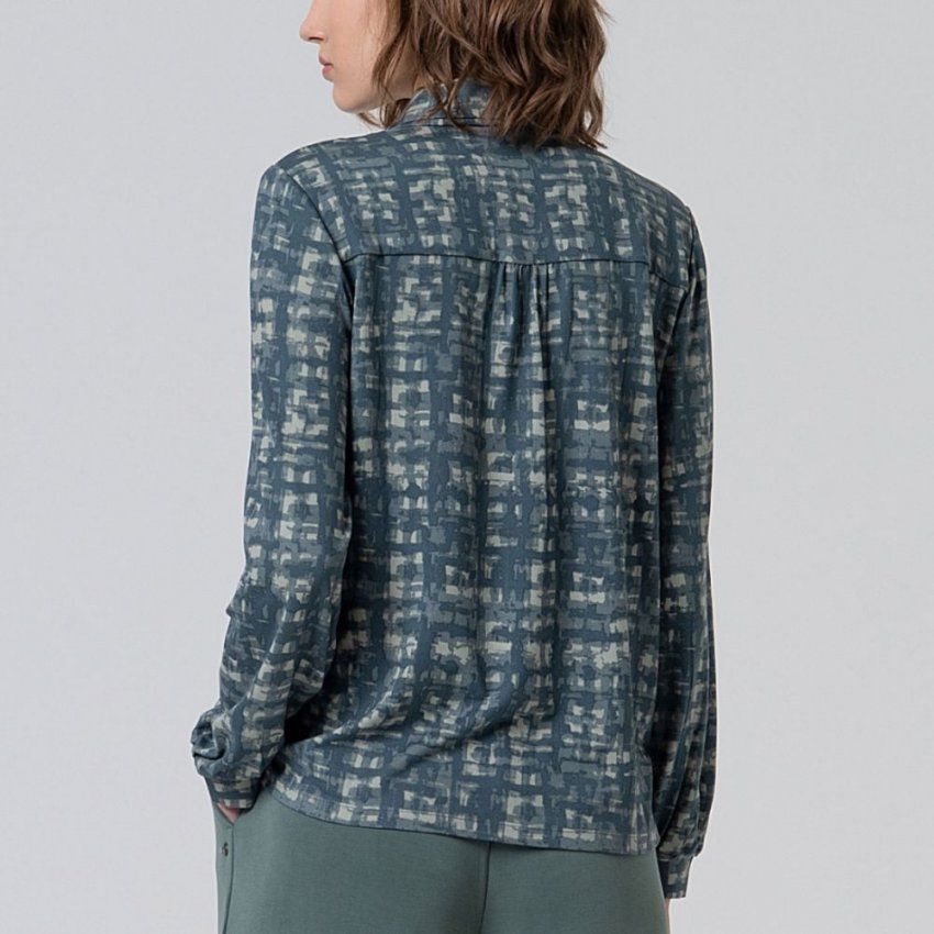 Camisa de punto tacto cálido estampado difuminado de Surkana