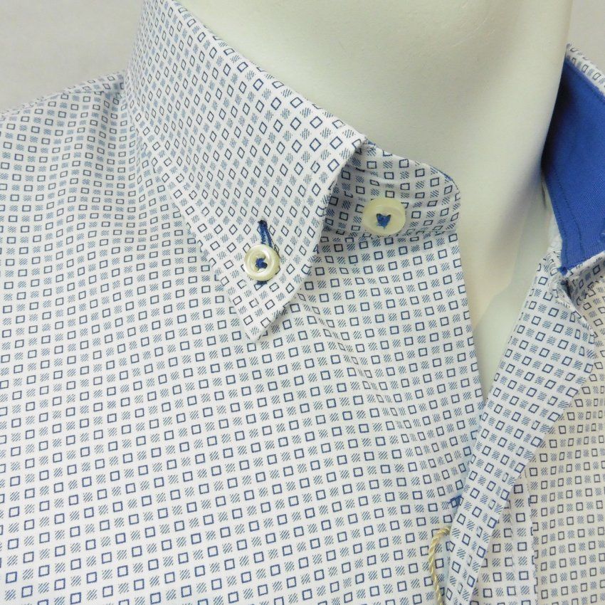 Camisa m/c mini cuadros azul de VNTO