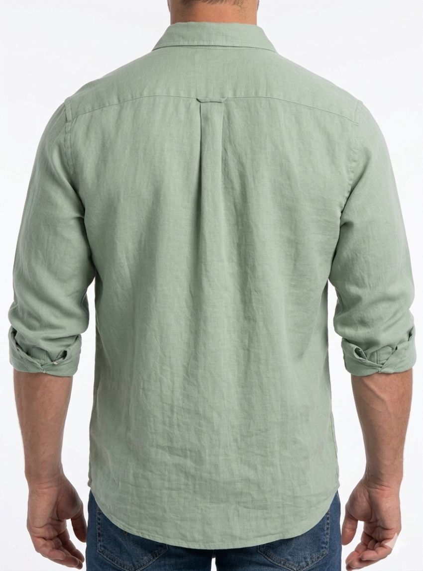 Camisa lino verde de Dos Galgos