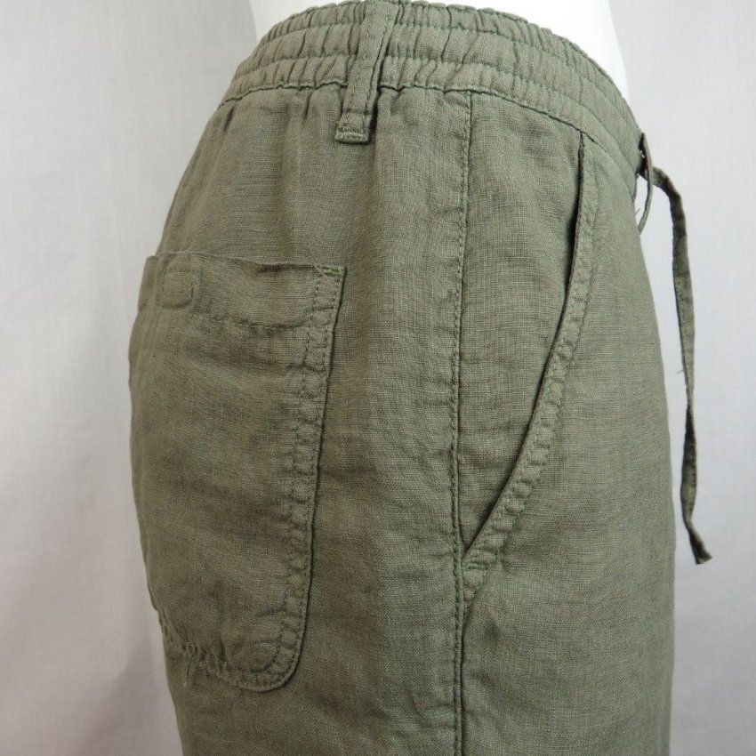 Pantalón corto lino goma verde de Tayron's