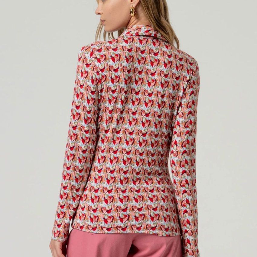 Camisa de punto estampado rojo de Surkana