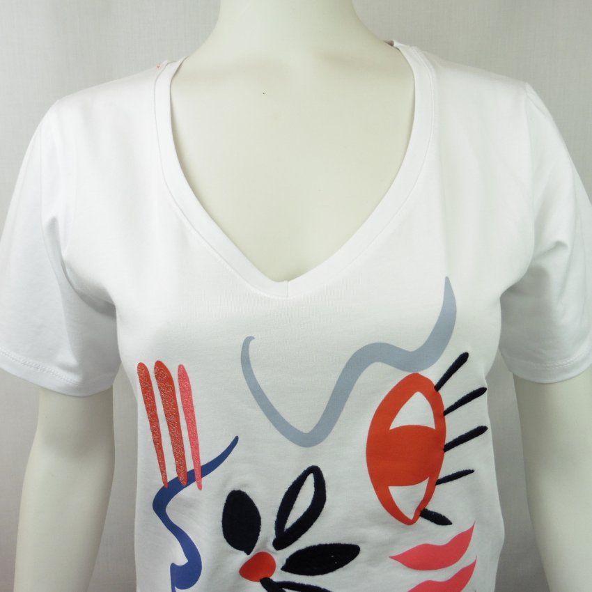 Camiseta blanco abstracto de WNT Collection