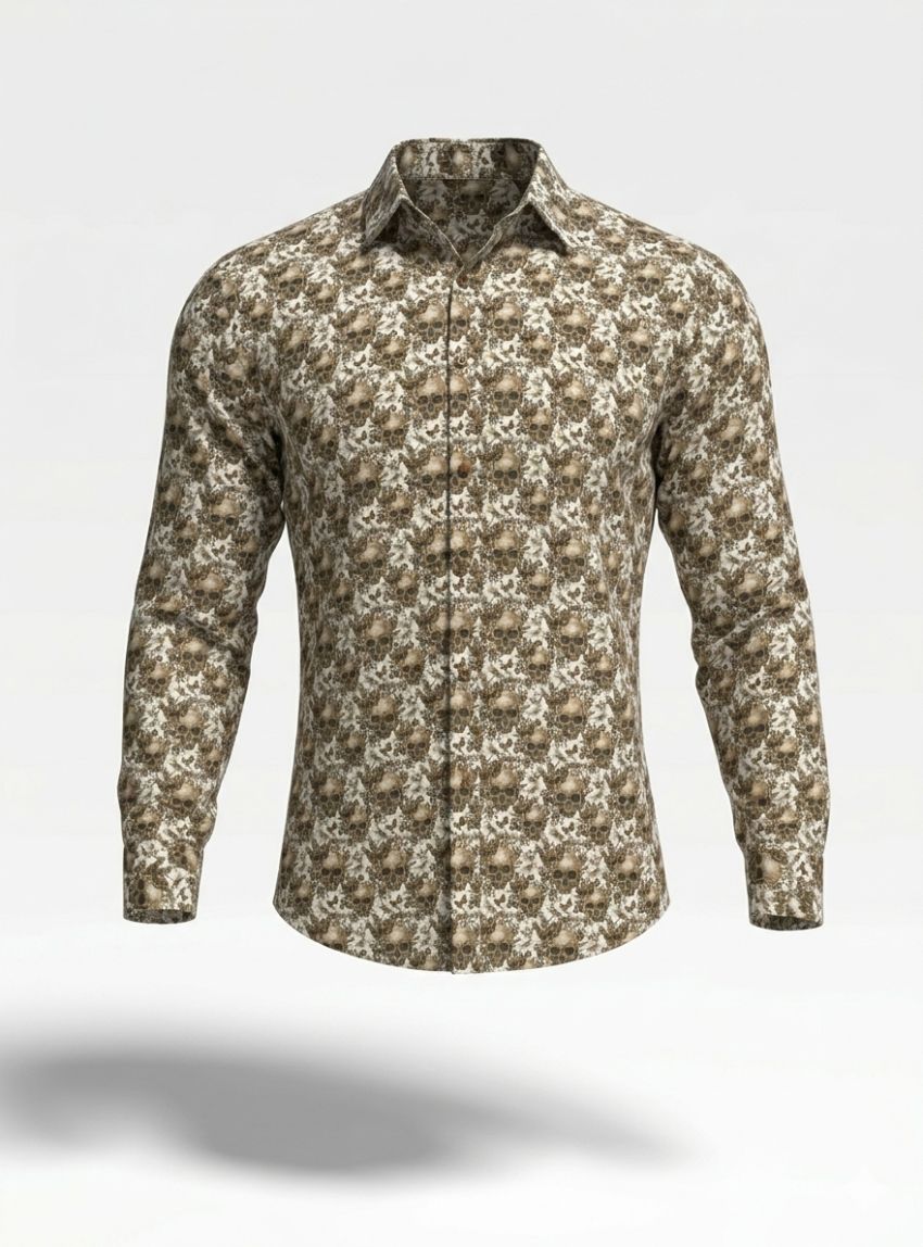 Camisa calaveras y mariposas de Yellow Skin
