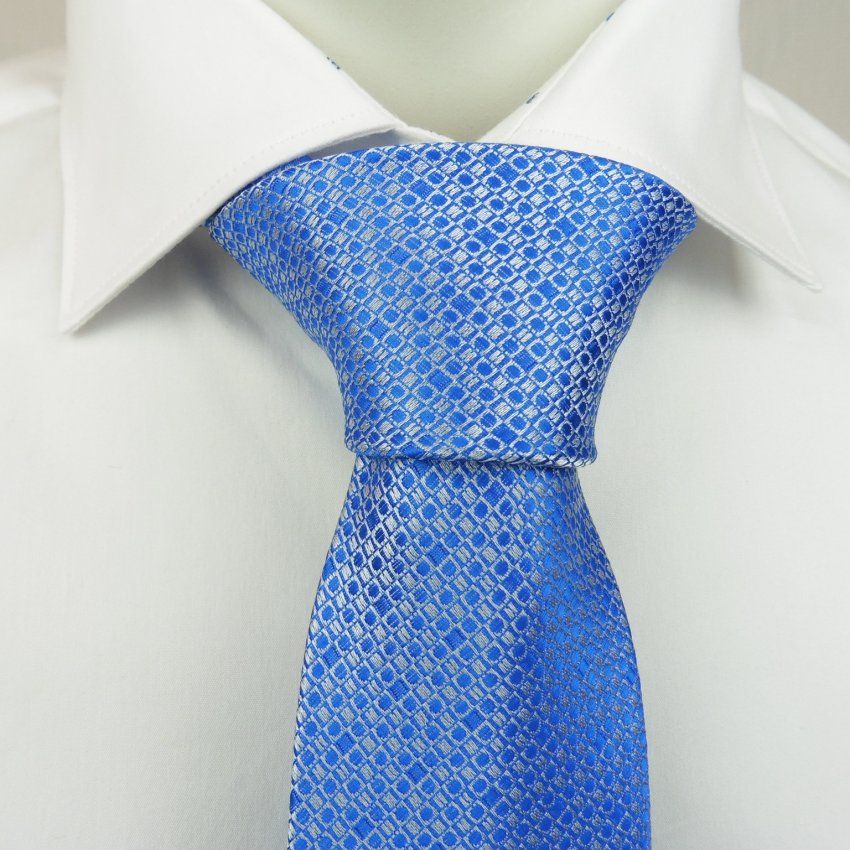 Corbata mini aros y cuadrados en tonos azules de Boccola