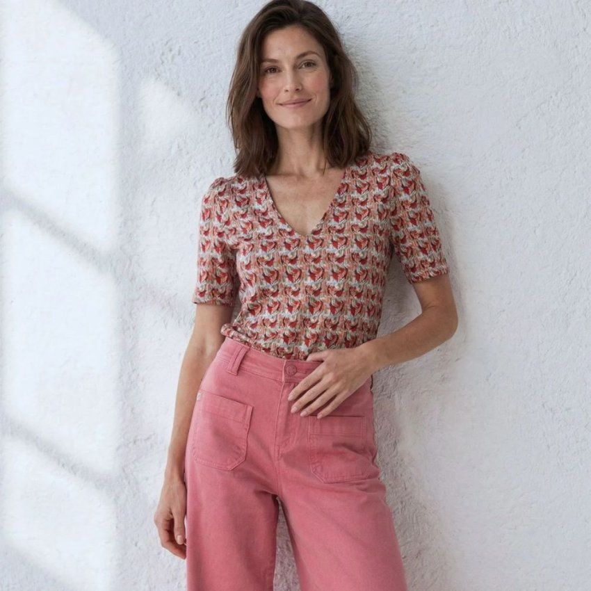 Camiseta estampado rojo de Surkana