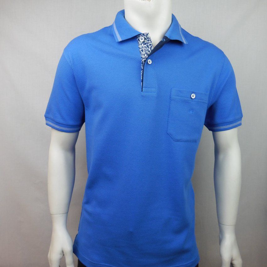 Polo panal relieve azul de G54