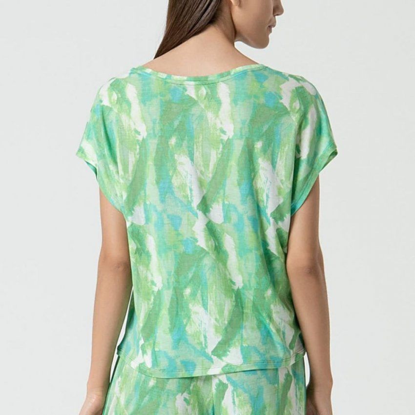Camiseta estampado pinceladas verdes de Surkana